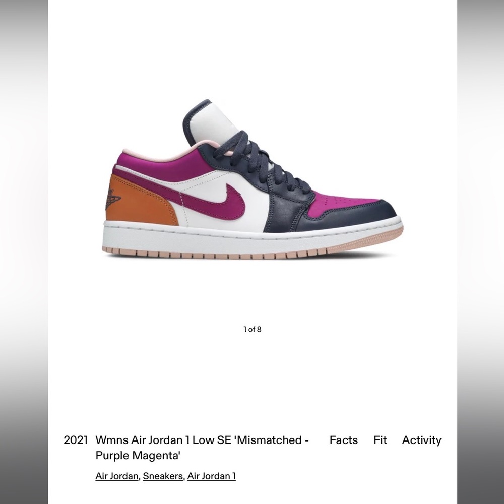 Women’s Air Jordan 1 Low SE in ‘Mismatched Purple Magenta’